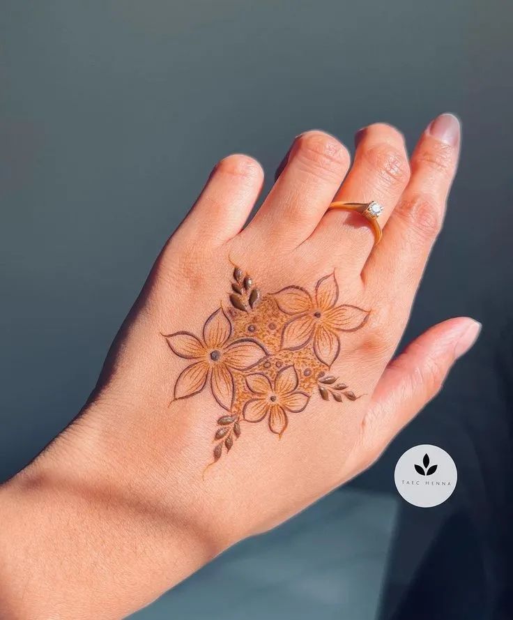 Vine and flower mehndi designs