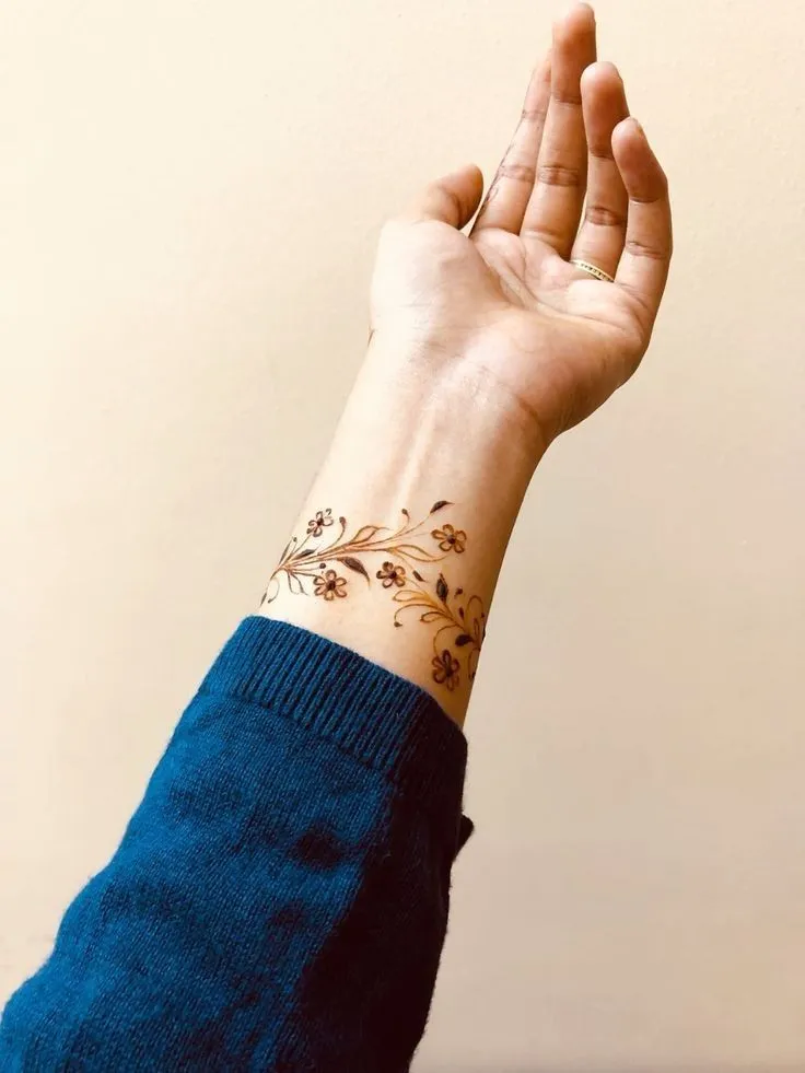 Wrist flower mehndi designs