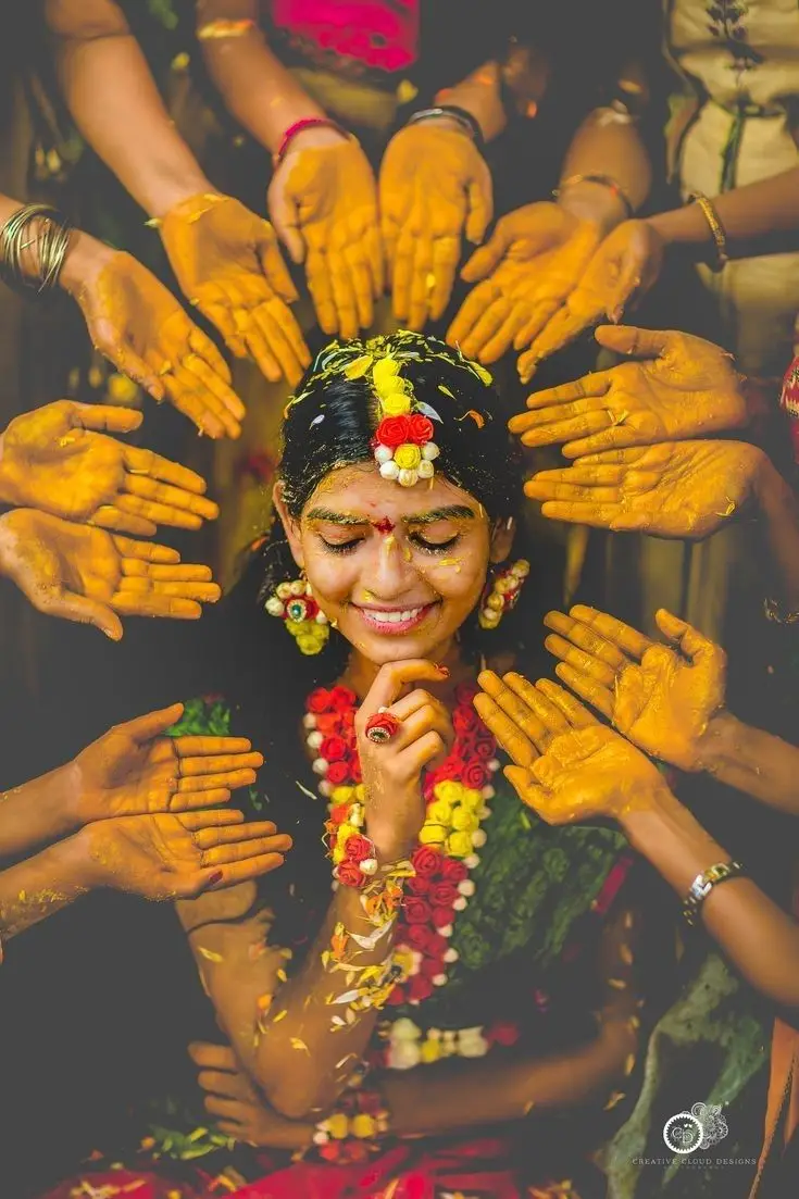 Yellow mehndi outfit for bride
