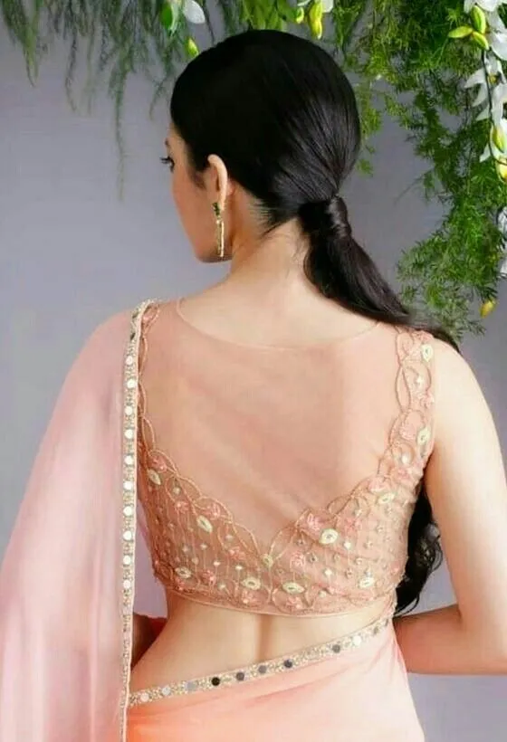 Arabic back neck blouse designs