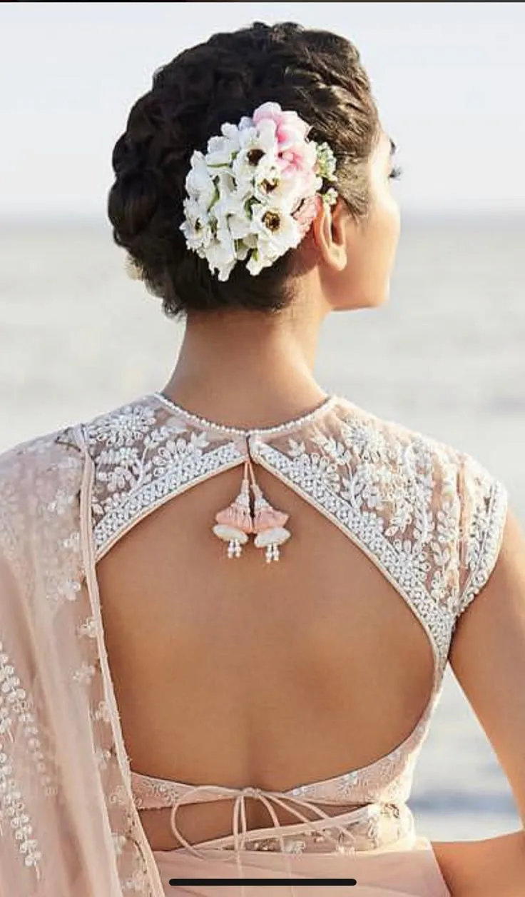 Bridal back neck blouse designs
