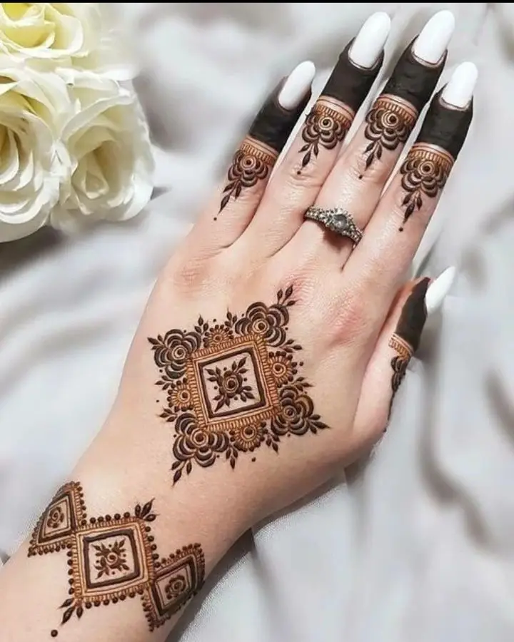 Bridal finger mehndi designs