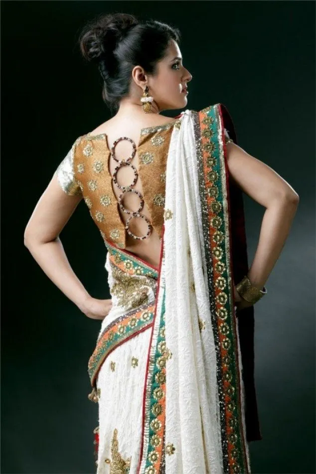 Casual back neck blouse designs