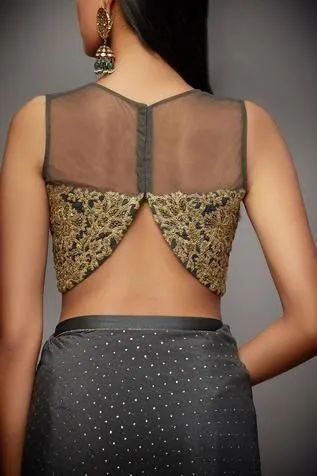 Contemporary back neck blouse styles