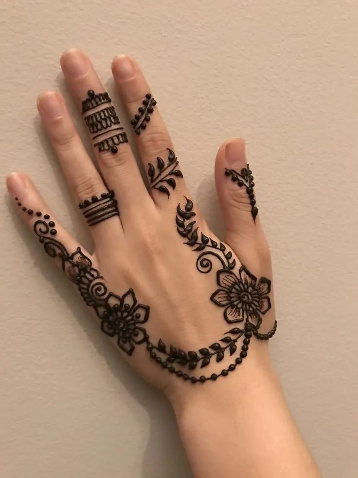 DIY ring finger mehndi