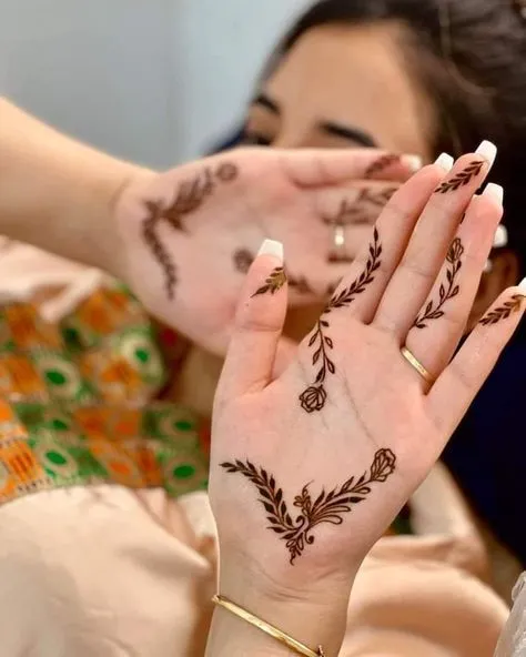 Engagement finger henna design