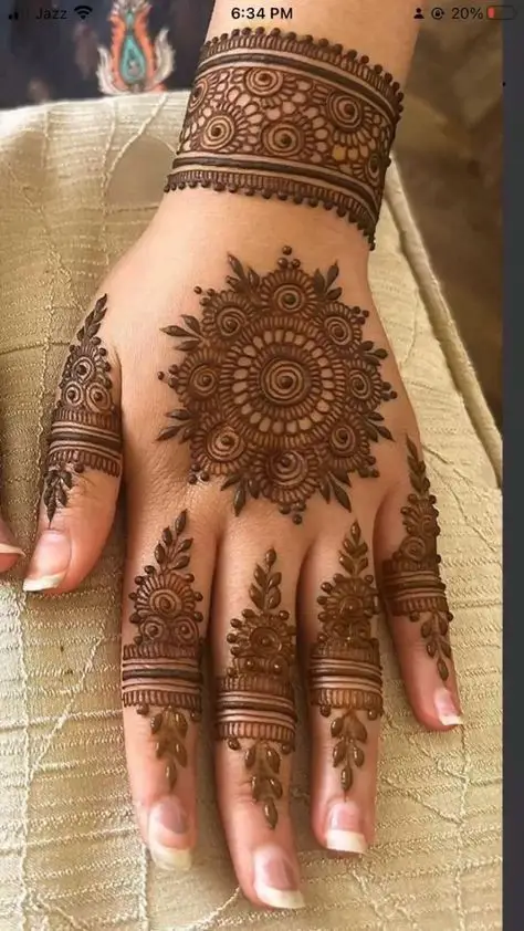 Fingertip Circle Mehndi