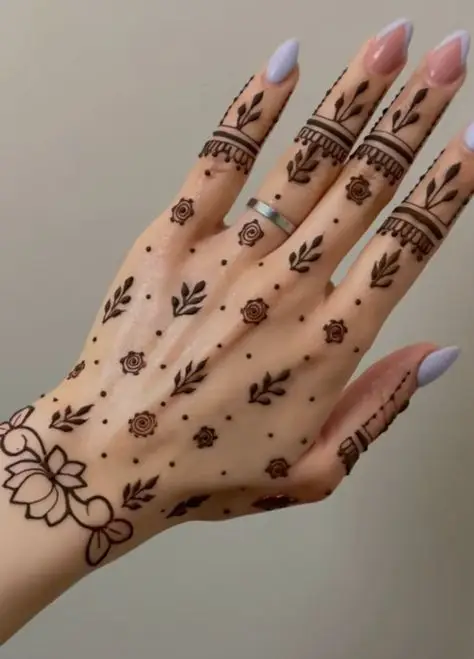 Half finger mehndi designs
