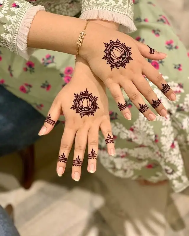 Intricate finger mehndi designs