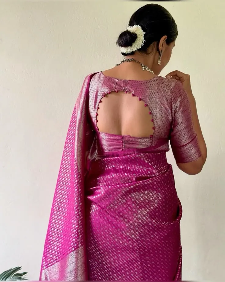 Kerala saree blouse back neck designs