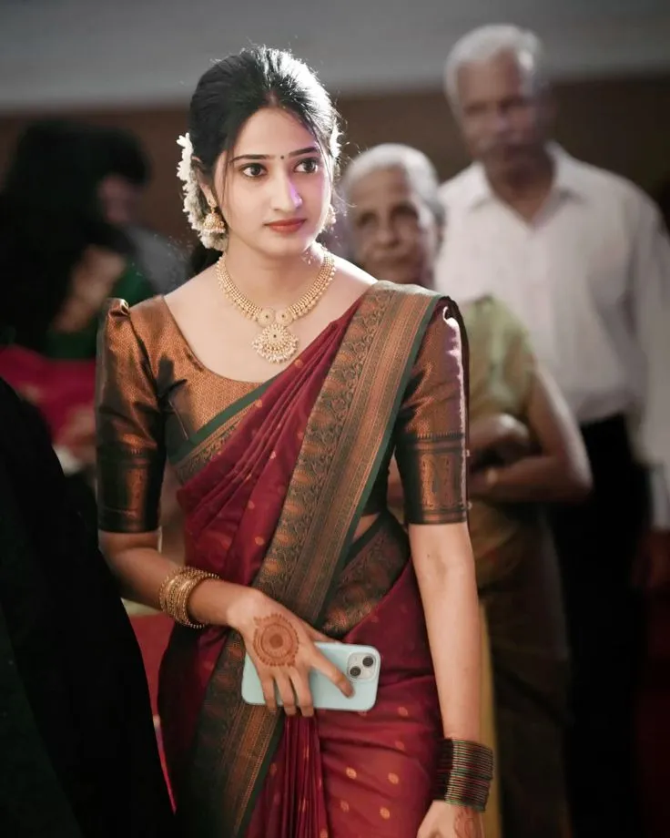 Kerala saree blouse boat neck designs