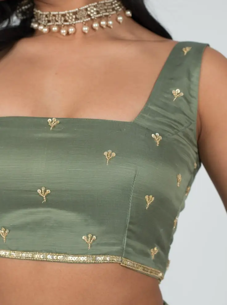 Lehenga sleeveless blouse designs