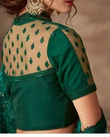 Modern Back and Front Neck Net Blouse