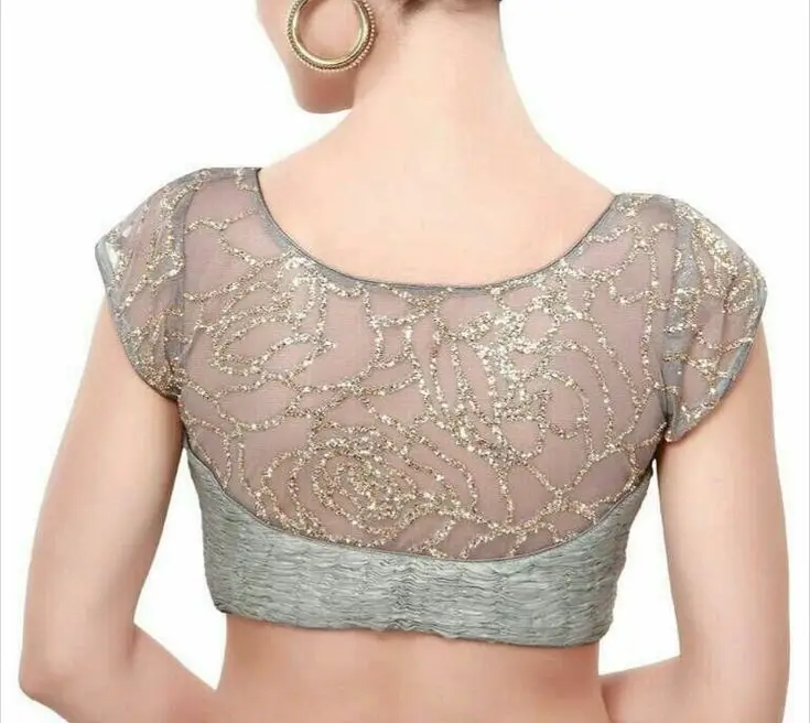 Net Lehenga Blouse Design Back Side
