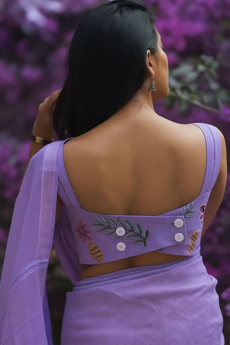 Net back blouse styles