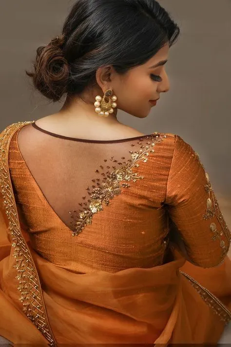 Party wear back neck blouse