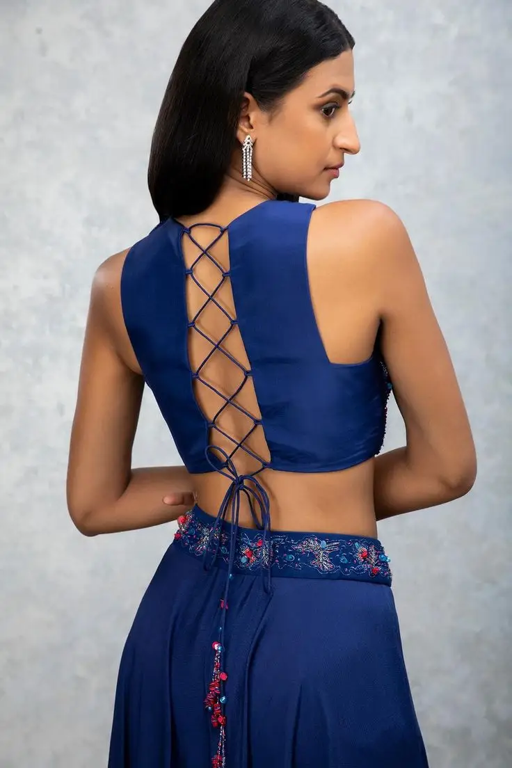Party wear sleeveless blouse designs