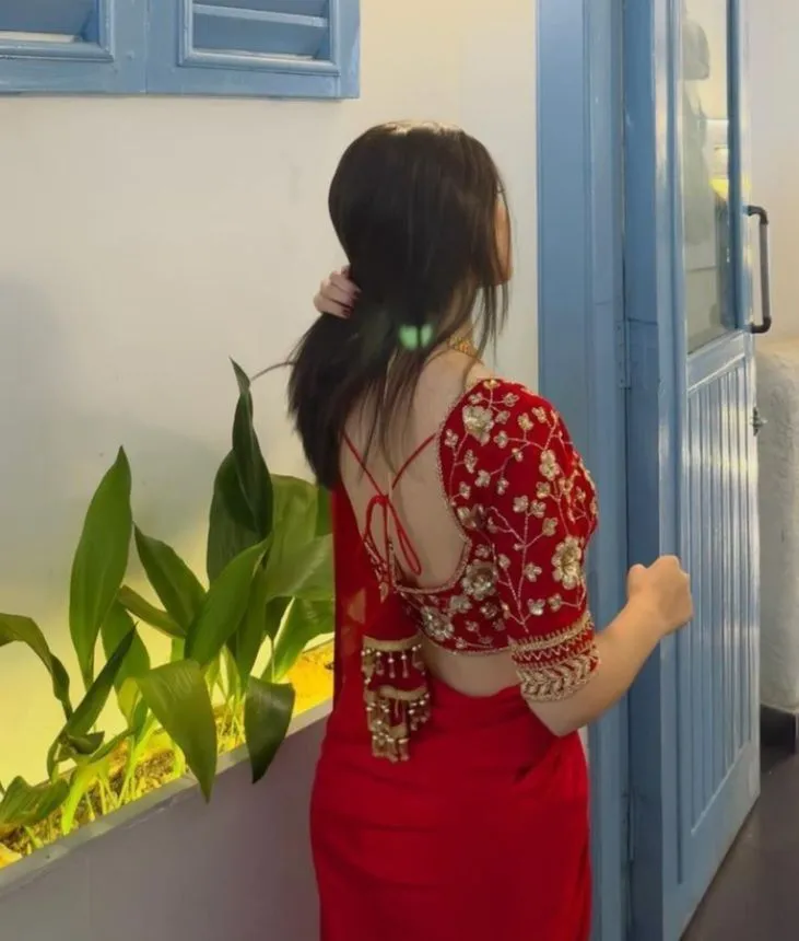 See through back blouse