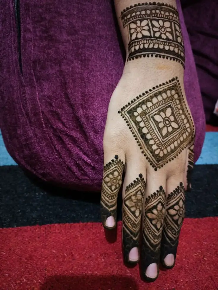 Side finger mehndi designs