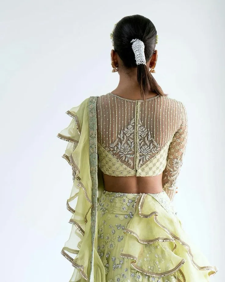 Simple back neck blouse designs
