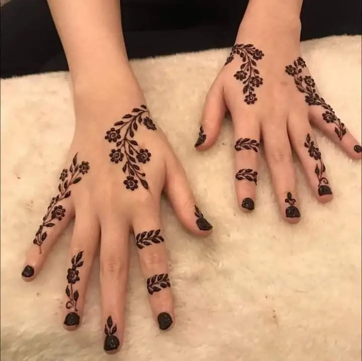 Single finger mehndi designs