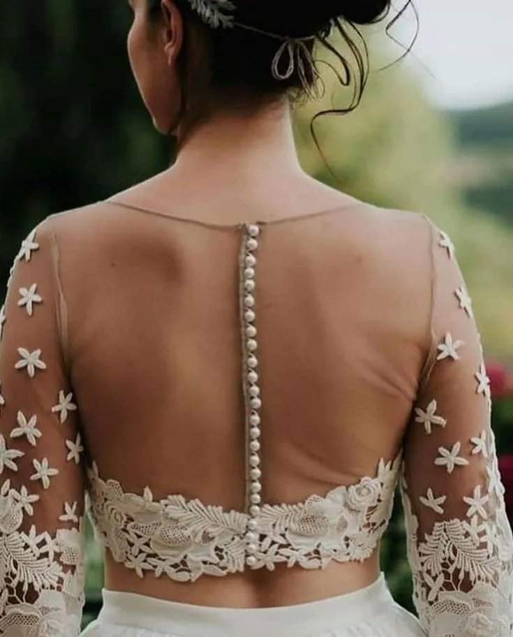 South Indian back neck blouse designs