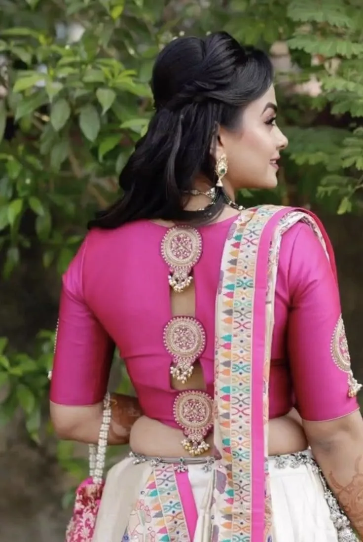 Stylish back neck blouse cuts