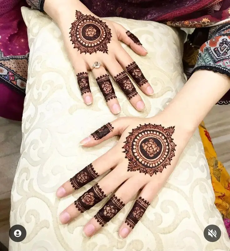 Traditional finger mehndi designs