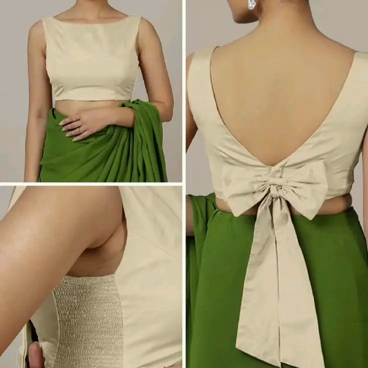 Wedding sleeveless blouse designs front and back