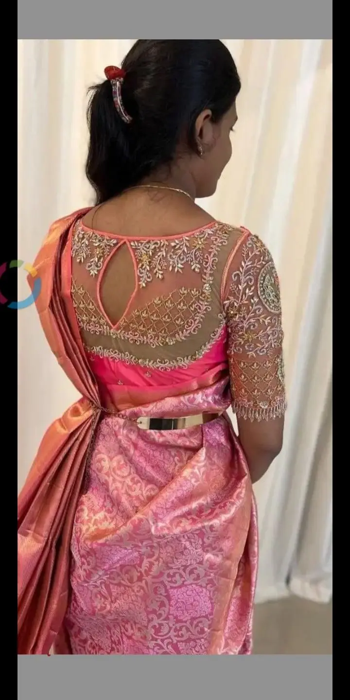 White Net Blouse Back Design