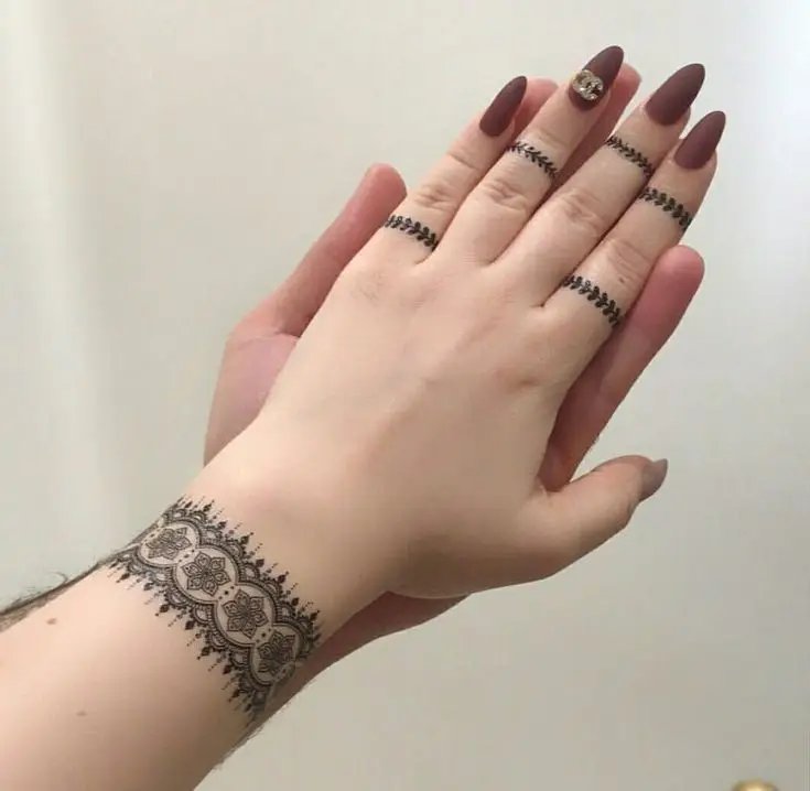 arabic bracelet henna design