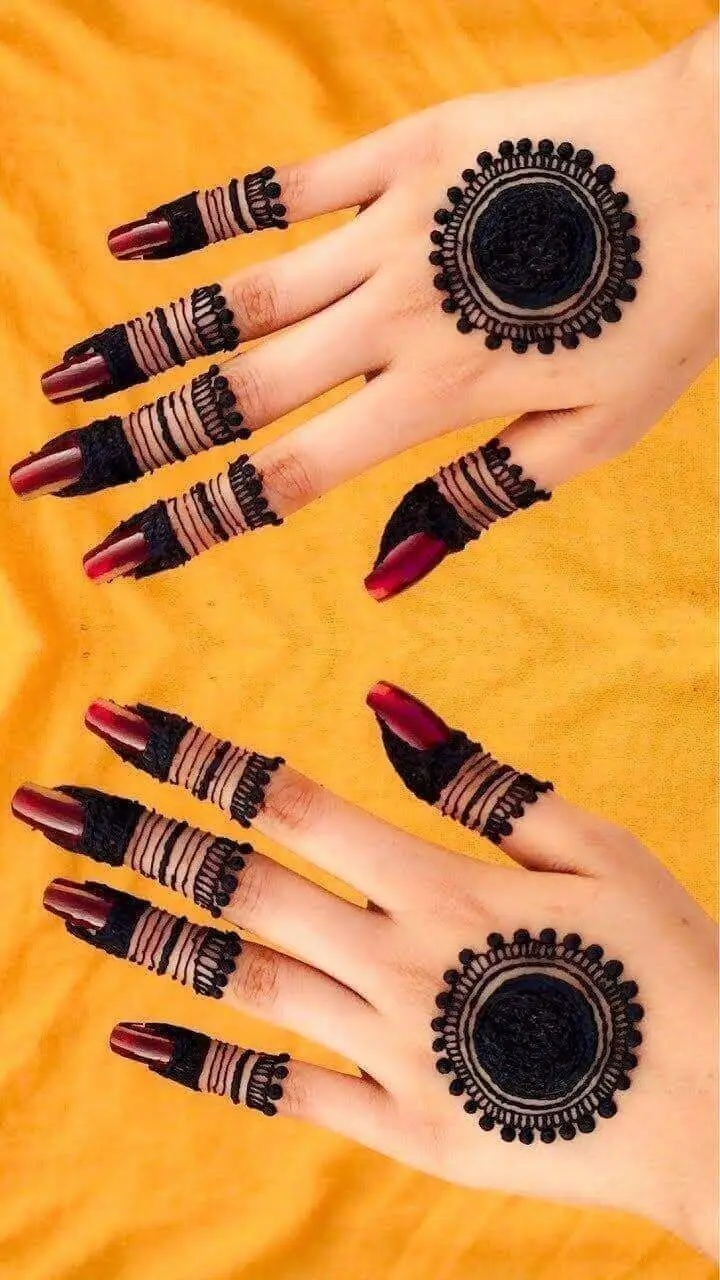back hand mehndi design simple circle