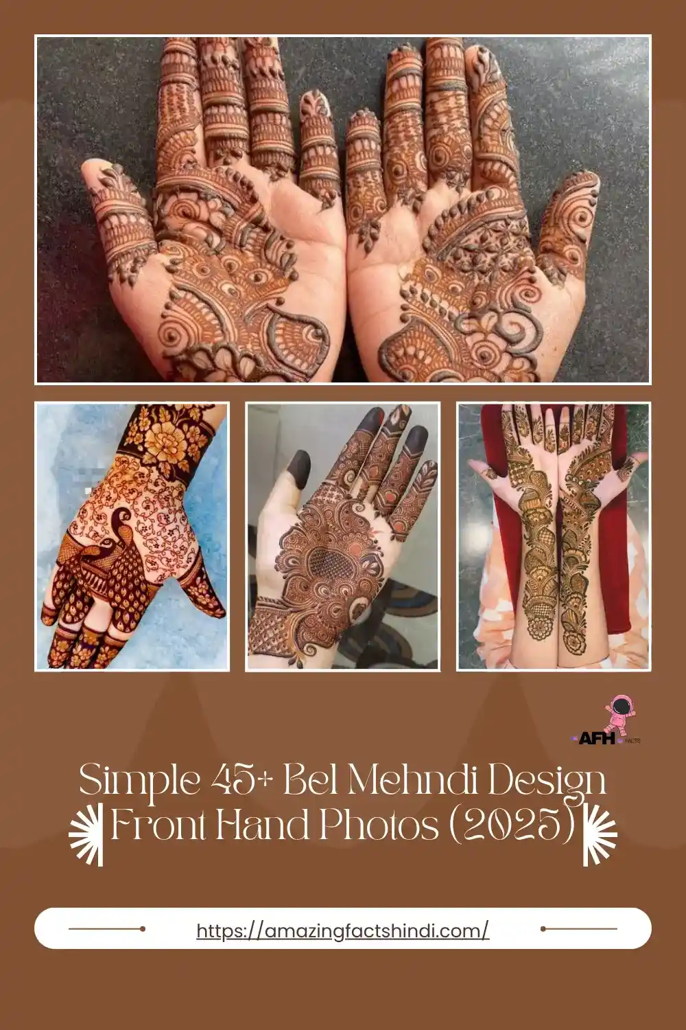 bel mehndi design front hand