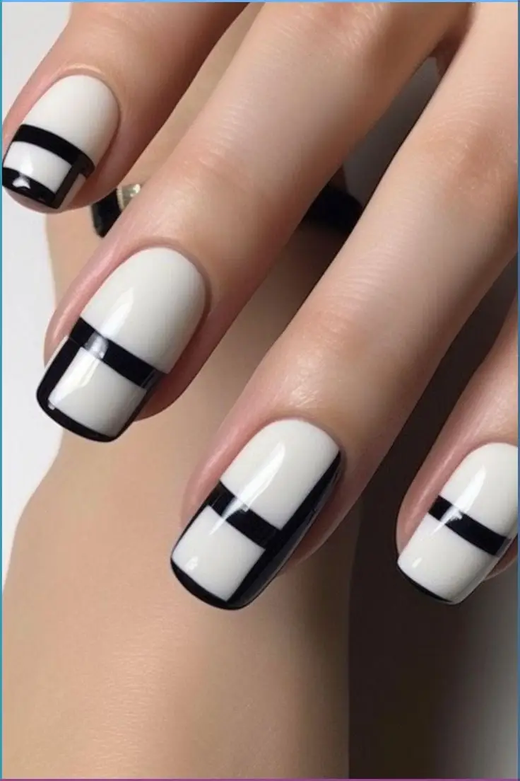 black and white fingernail designs