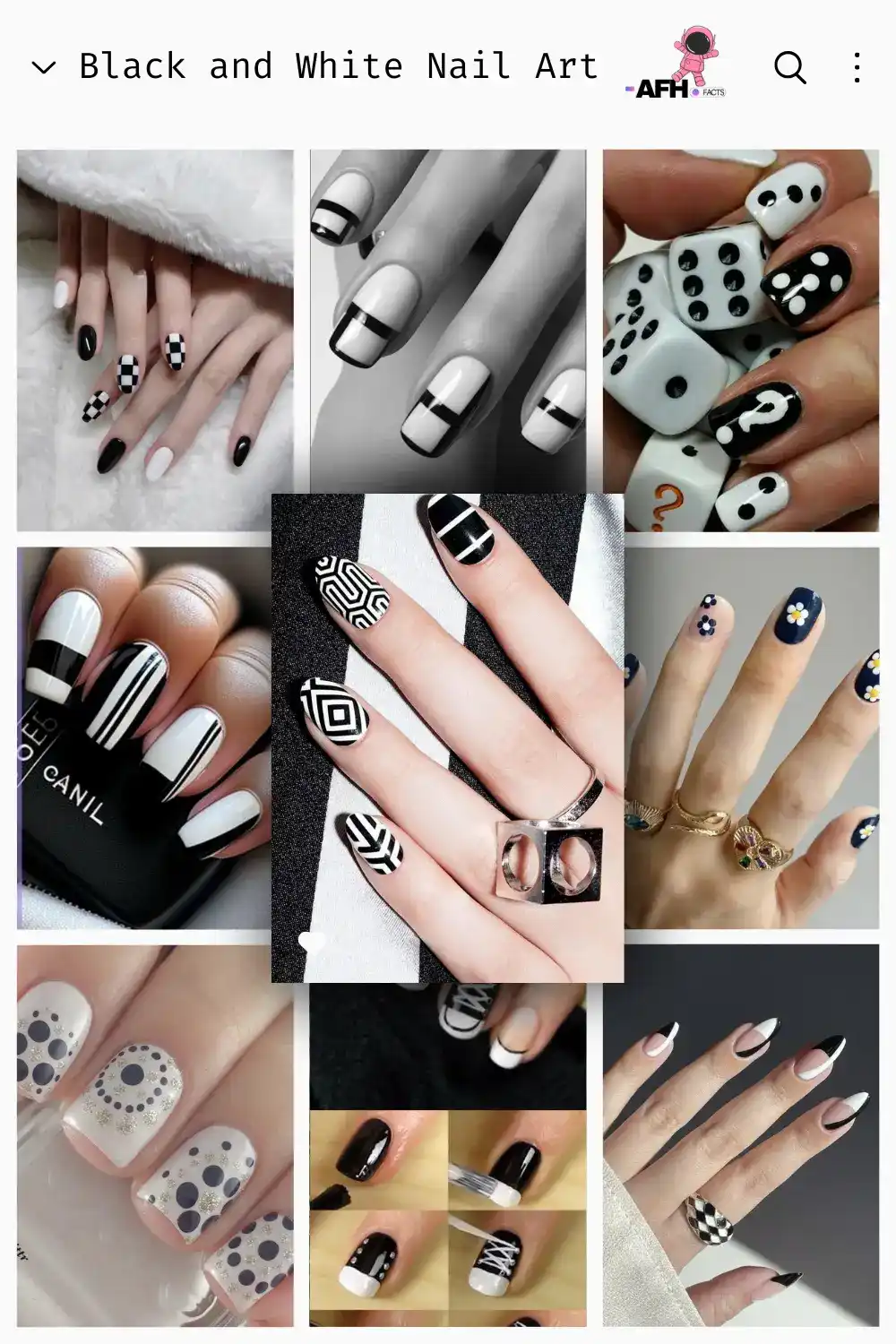 black and white nail art designs