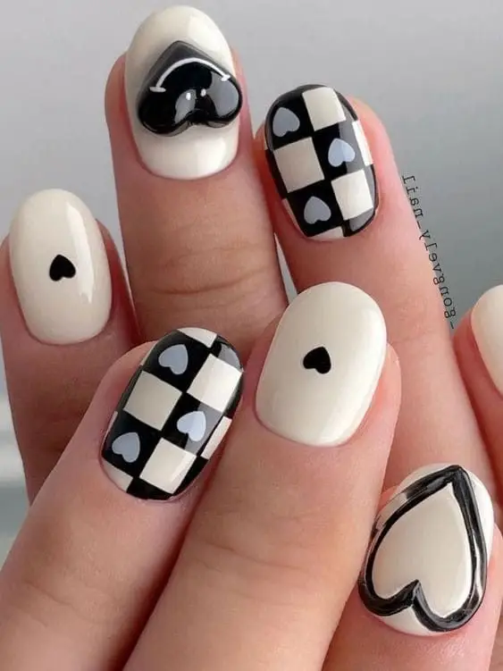 black and white nail art ideas