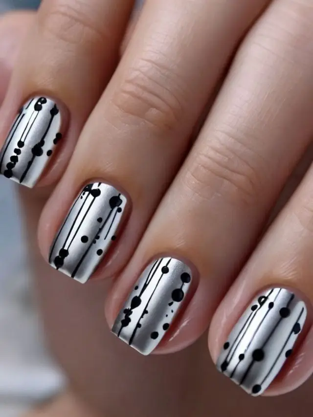 black and white nail art tutorial