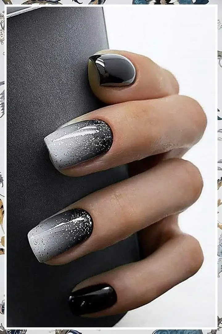 black and yellow nail art designs