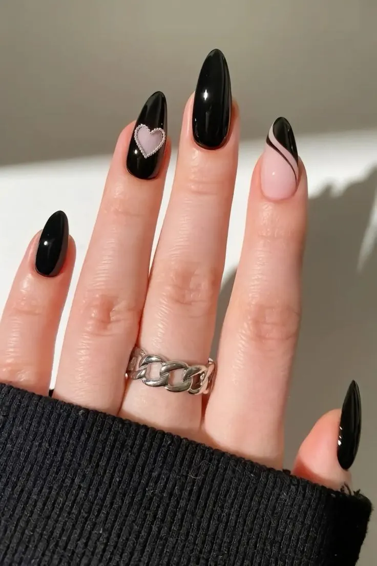 black nail art designs