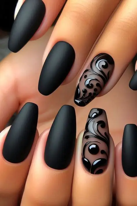 black nail art pinterest