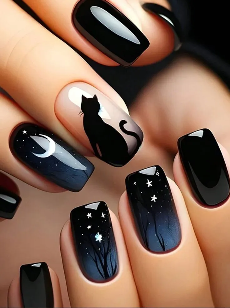 black nail designs 2025
