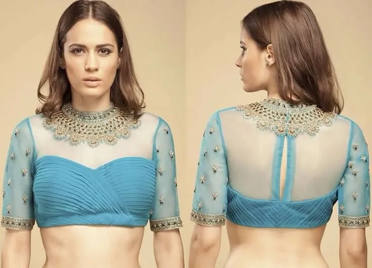 blouse design back net