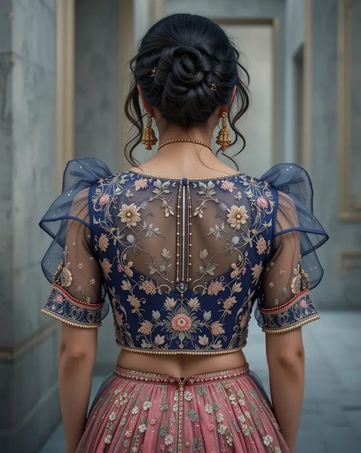 blouse design for net saree