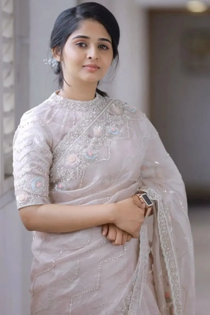 blouse with net panel