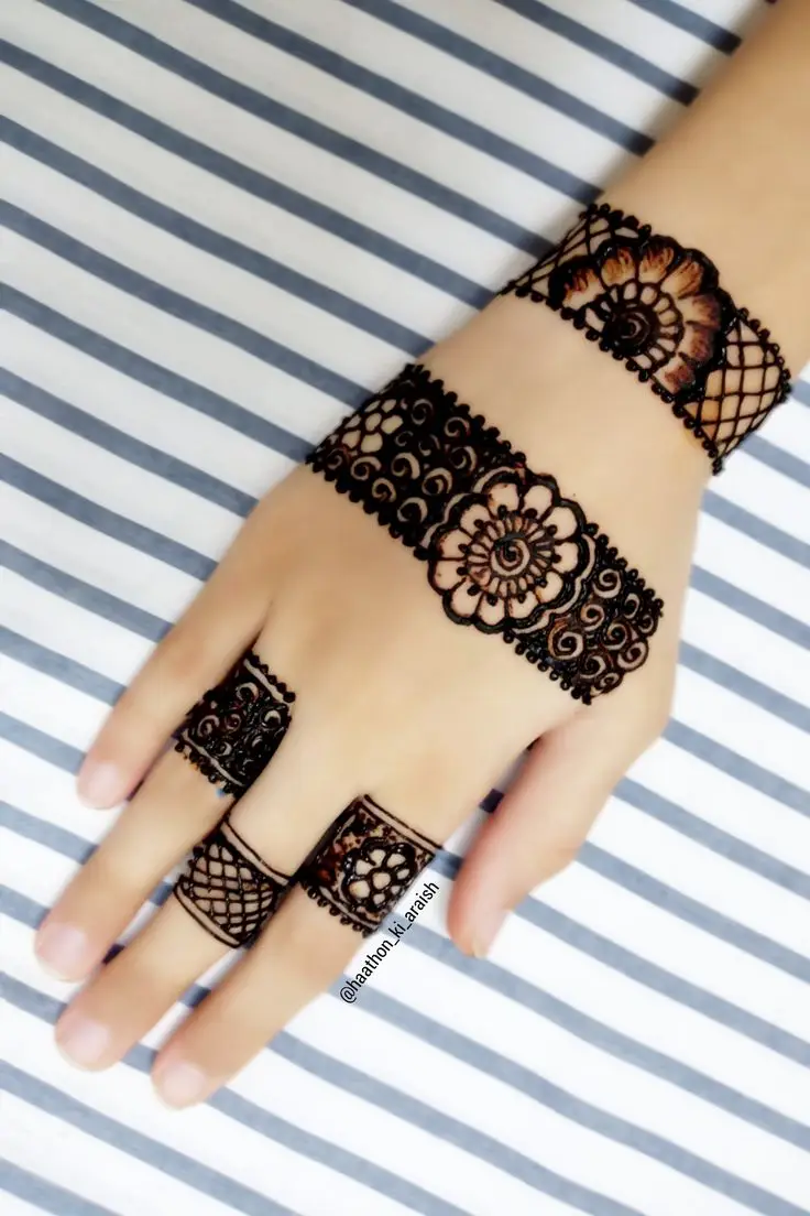 bracelet mehndi design for beginners