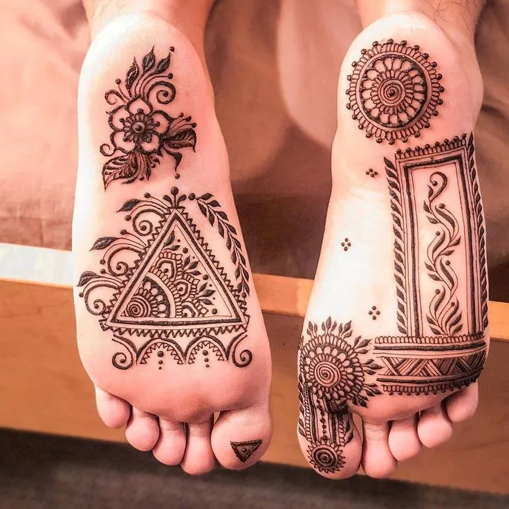 cute simple easy foot mehndi design