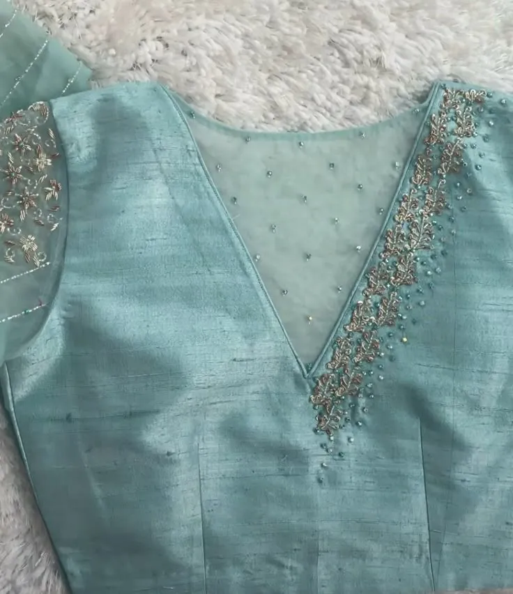 designer back net blouse