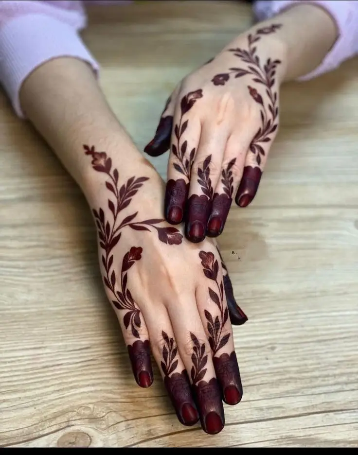 dubai rose mehndi design back hand