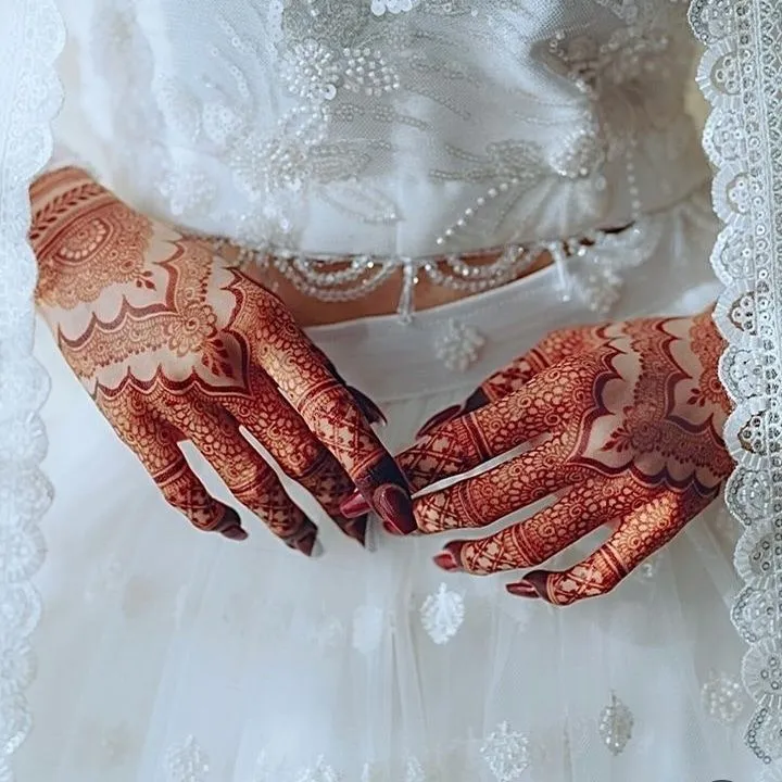 elegant ring ceremony mehndi design for front hand