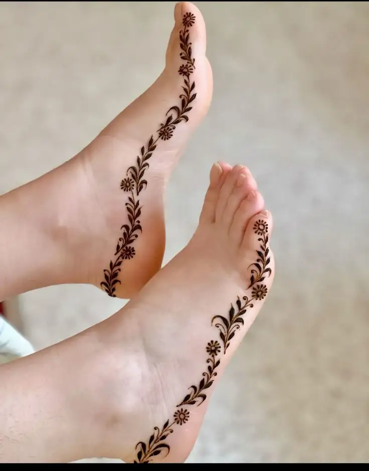 feet henna designs easy
